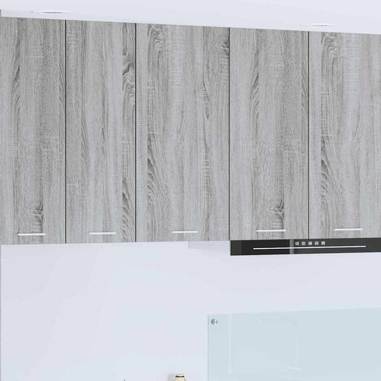 Hangkast Grijs Sonoma en Wit 40 x 31 x 80 cm Bewerkt hout is nu te koop bij PeponiXL, paradijselijk wonen!
