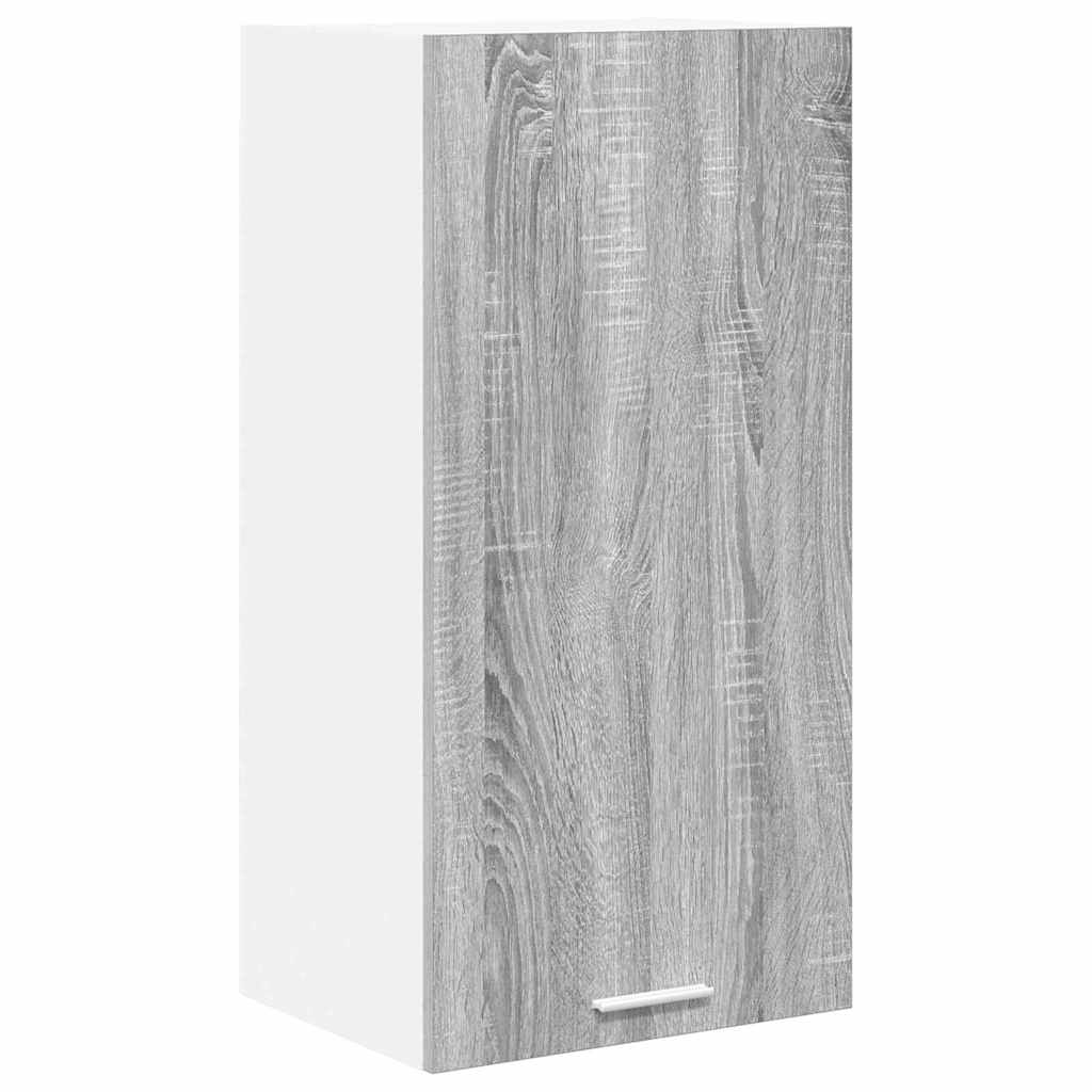 Hangkast Grijs Sonoma en Wit 40 x 31 x 80 cm Bewerkt hout is nu te koop bij PeponiXL, paradijselijk wonen!