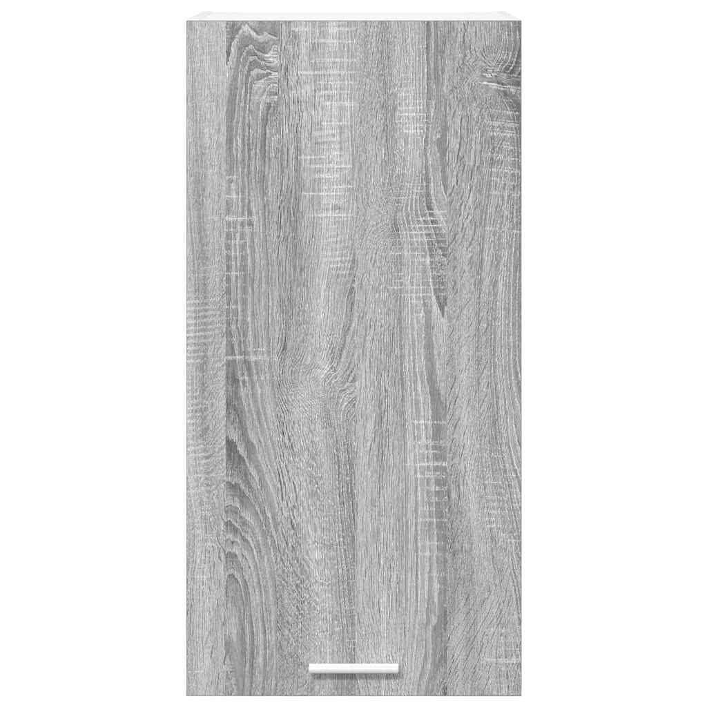 Hangkast Grijs Sonoma en Wit 40 x 31 x 80 cm Bewerkt hout is nu te koop bij PeponiXL, paradijselijk wonen!