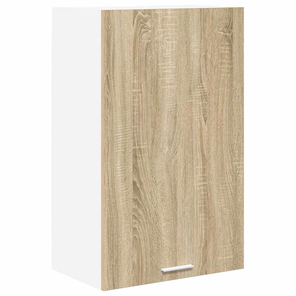 Hangkast Sonoma Eik en Wit 50 x 31 x 80 cm Bewerkt hout is nu te koop bij PeponiXL, paradijselijk wonen!