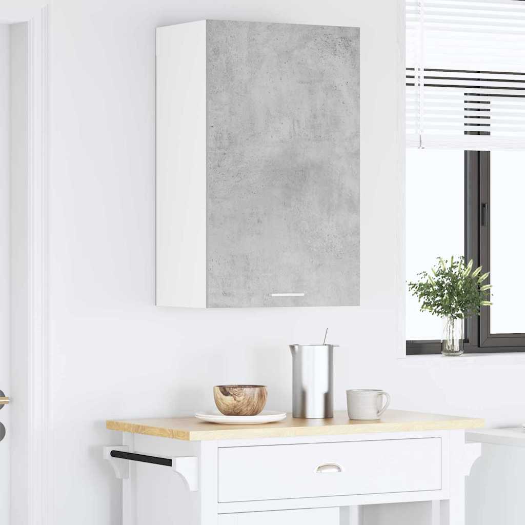 Hangkast Beton Grijs en Wit 50 x 31 x 80 cm Bewerkt hout is nu te koop bij PeponiXL, paradijselijk wonen!