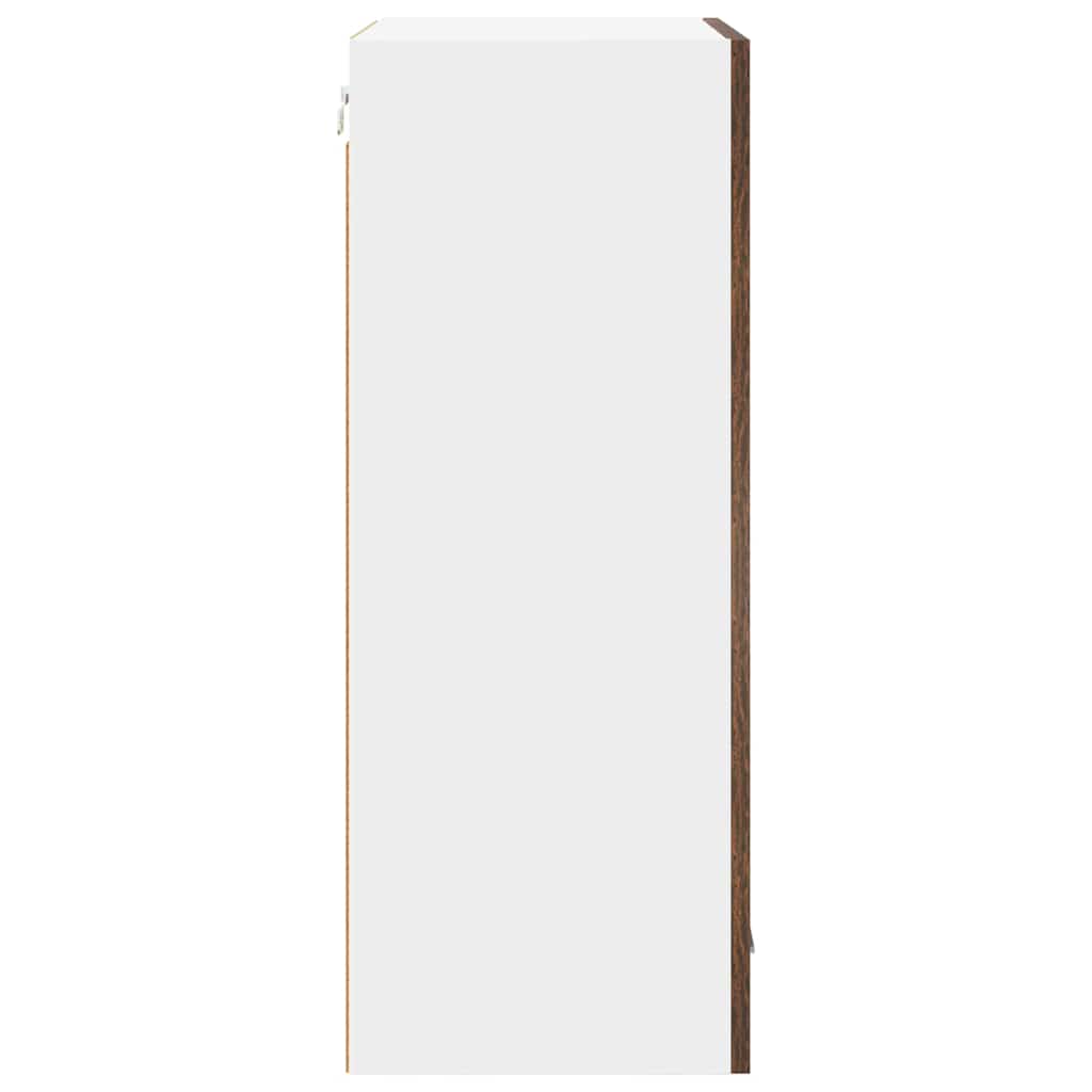 Hangkast Gerookte Eik en Wit 50 x 31 x 80 cm Bewerkt hout is nu te koop bij PeponiXL, paradijselijk wonen!