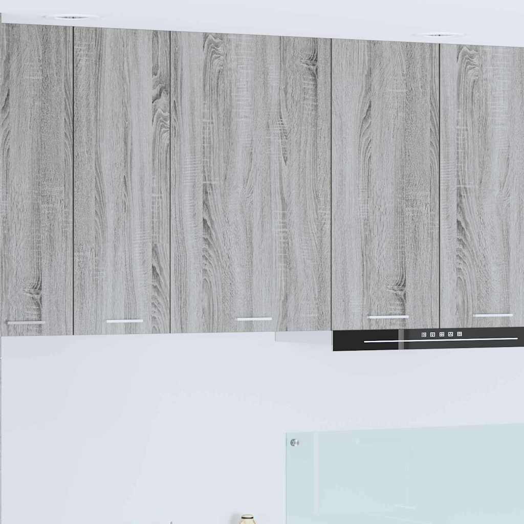Hangkast Grijs Sonoma en Wit 50 x 31 x 80 cm Bewerkt hout is nu te koop bij PeponiXL, paradijselijk wonen!