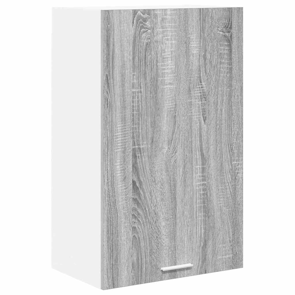 Hangkast Grijs Sonoma en Wit 50 x 31 x 80 cm Bewerkt hout is nu te koop bij PeponiXL, paradijselijk wonen!