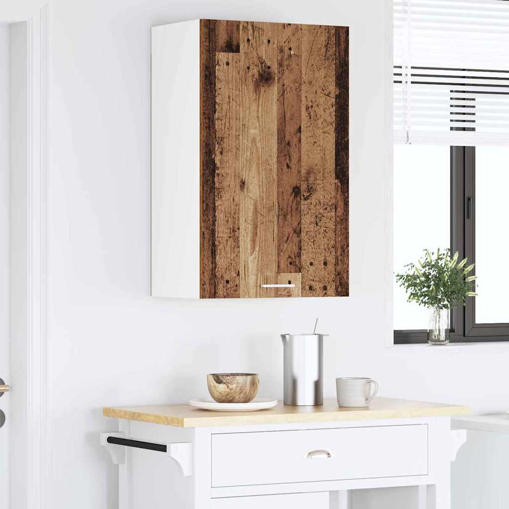 Hangkast Oude Hout en Wit 50 x 31 x 80 cm Bewerkt hout is nu te koop bij PeponiXL, paradijselijk wonen!