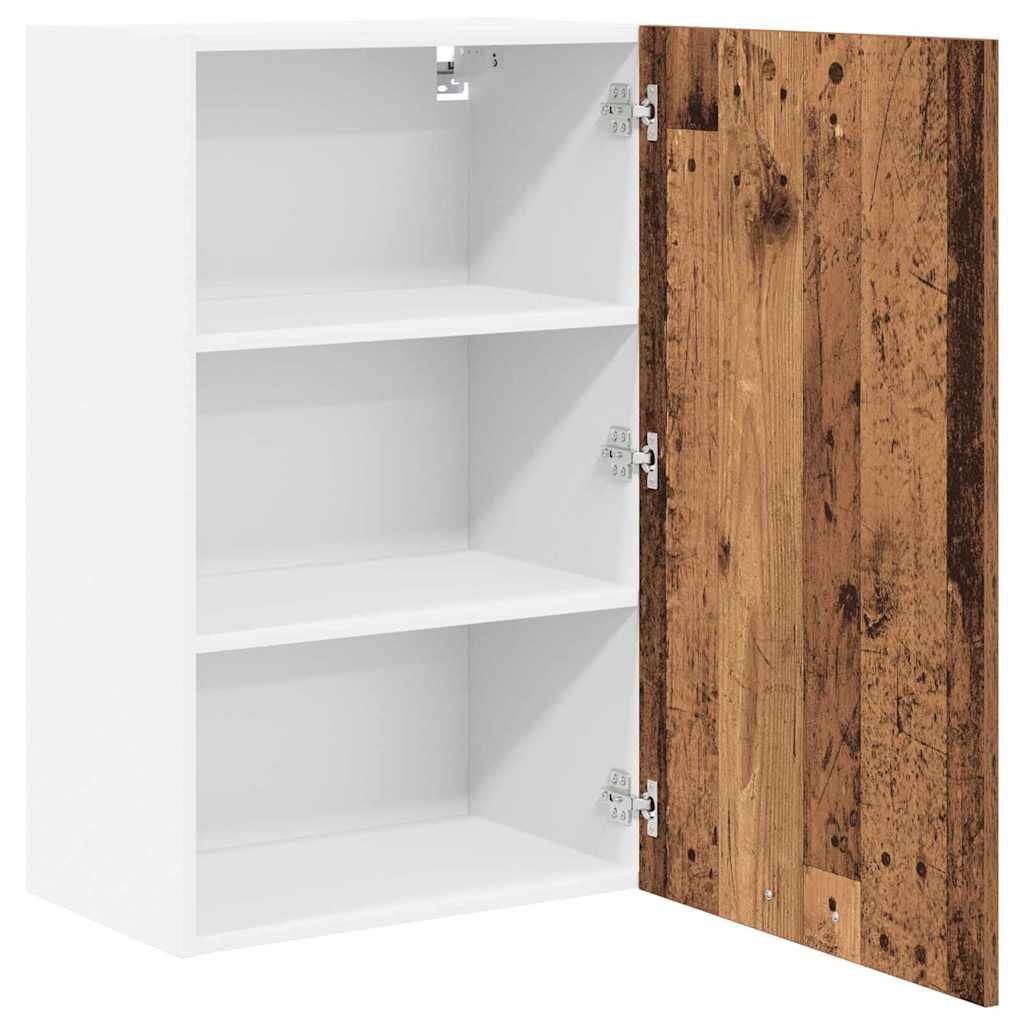 Hangkast Oude Hout en Wit 50 x 31 x 80 cm Bewerkt hout is nu te koop bij PeponiXL, paradijselijk wonen!