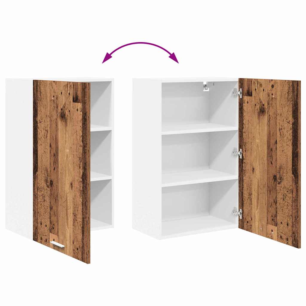 Hangkast Oude Hout en Wit 50 x 31 x 80 cm Bewerkt hout is nu te koop bij PeponiXL, paradijselijk wonen!