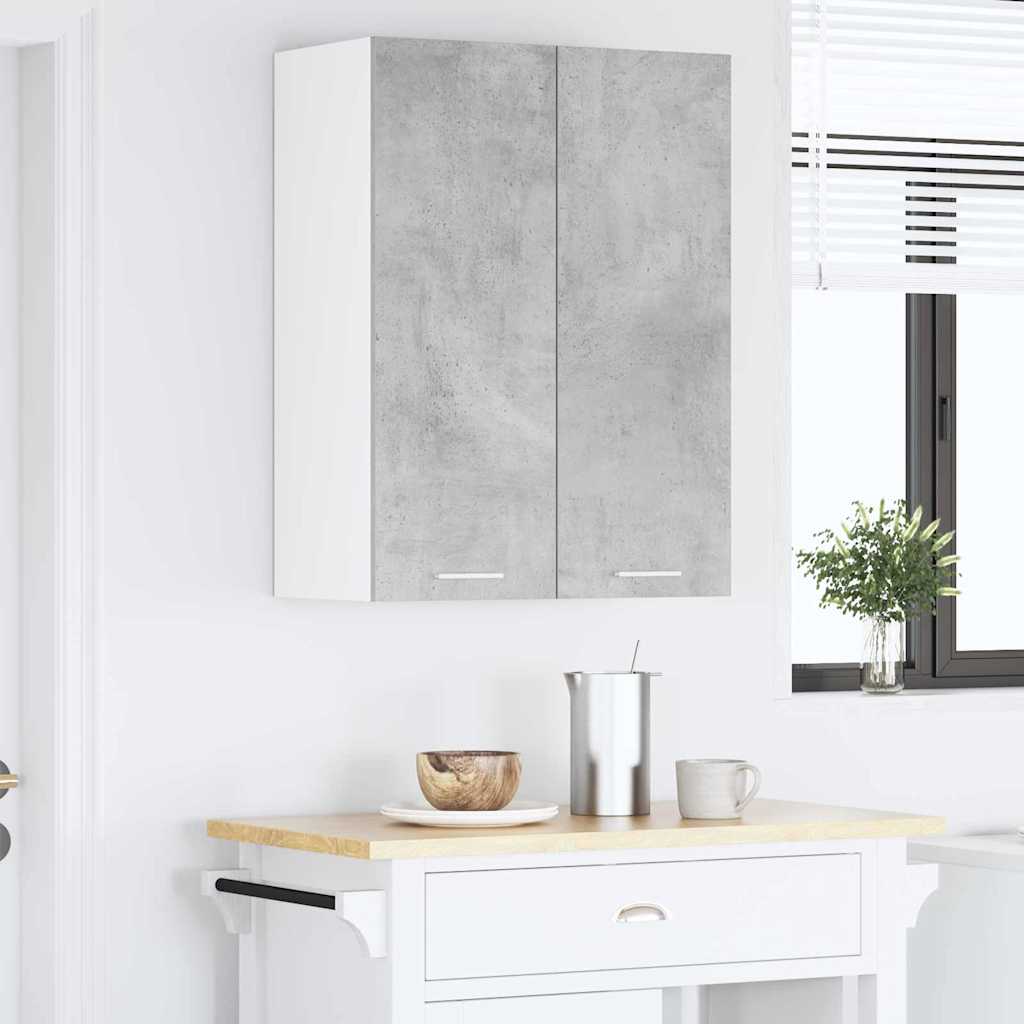 Hangkast met opslag Beton Grijs 60 x 31 x 80 cm Bewerkt hout is nu te koop bij PeponiXL, paradijselijk wonen!