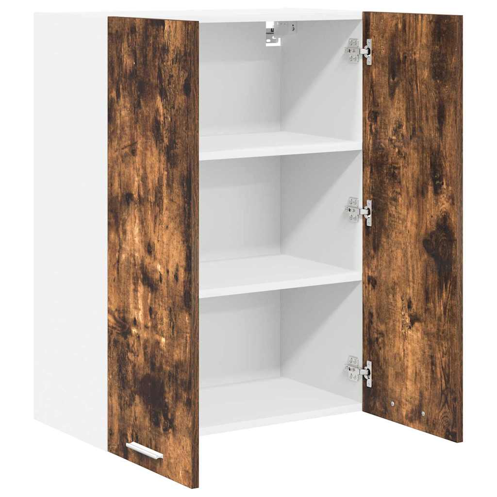 Hangkast met opslag Gerookt eiken 60 x 31 x 80 cm Bewerkt hout is nu te koop bij PeponiXL, paradijselijk wonen!