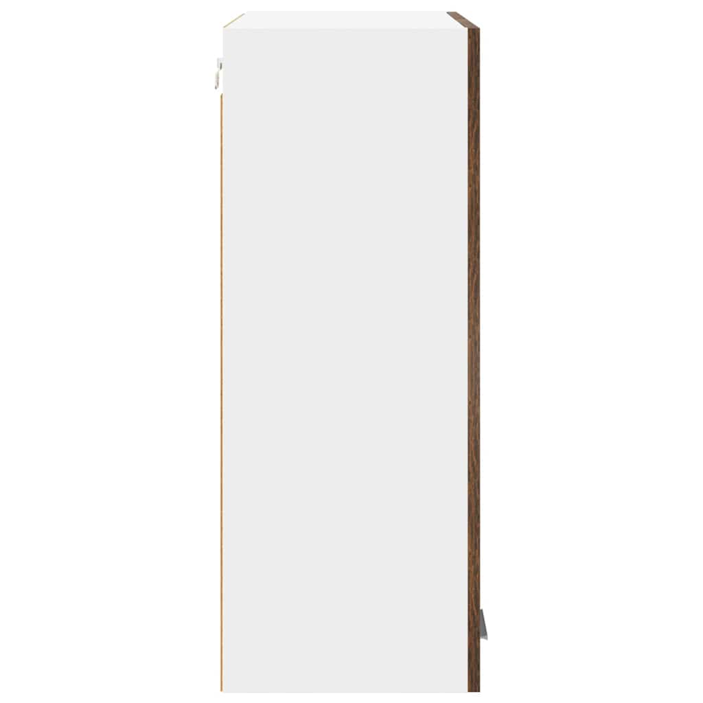 Hangkast met opslag Gerookt eiken 60 x 31 x 80 cm Bewerkt hout is nu te koop bij PeponiXL, paradijselijk wonen!