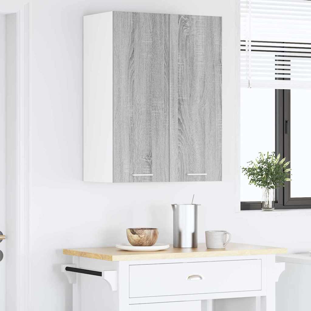 Hangkast met opslag Grijs Sonoma 60 x 31 x 80 cm Bewerkt hout is nu te koop bij PeponiXL, paradijselijk wonen!