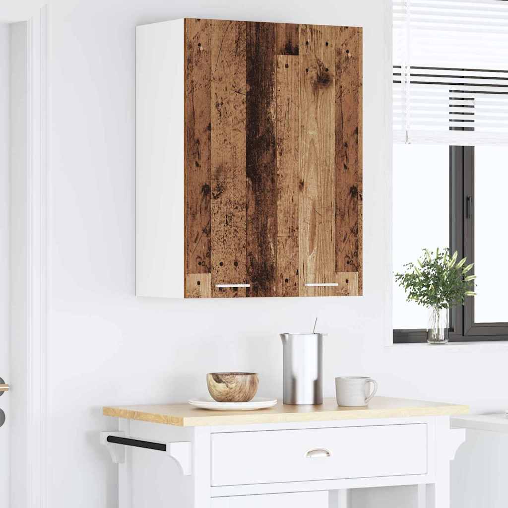 Hangkast met opslag Oudhout 60 x 31 x 80 cm Bewerkt hout is nu te koop bij PeponiXL, paradijselijk wonen!