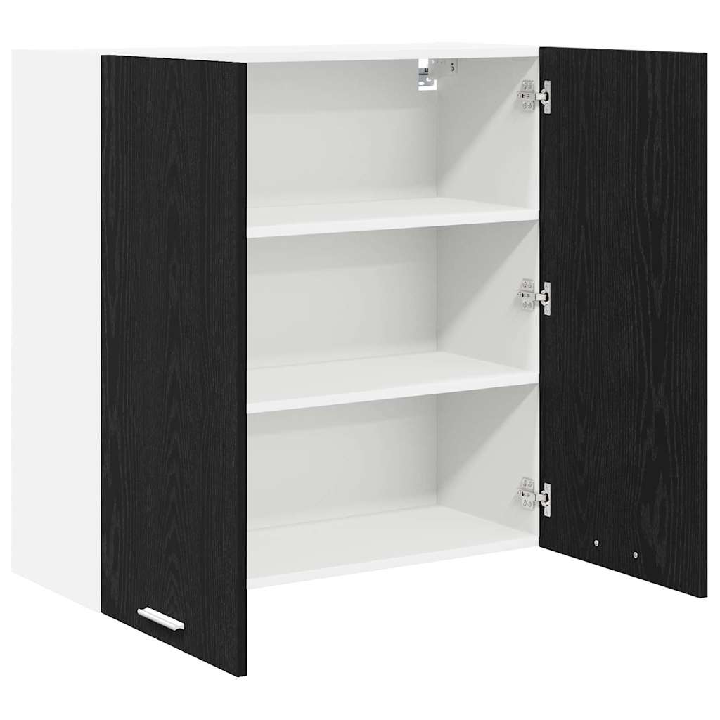 Hangkast met opslag Zwart Eiken 80 x 31 x 80 cm Bewerkt hout is nu te koop bij PeponiXL, paradijselijk wonen!