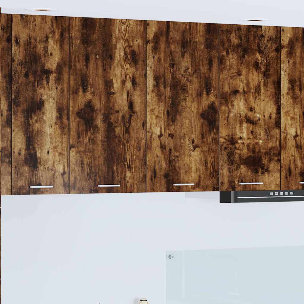 Hangkast Riga Gerookt eiken 80 x 31 x 80 cm Bewerkt hout is nu te koop bij PeponiXL, paradijselijk wonen!