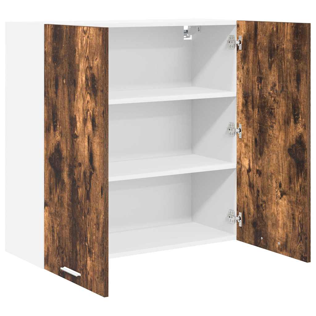 Hangkast Riga Gerookt eiken 80 x 31 x 80 cm Bewerkt hout is nu te koop bij PeponiXL, paradijselijk wonen!