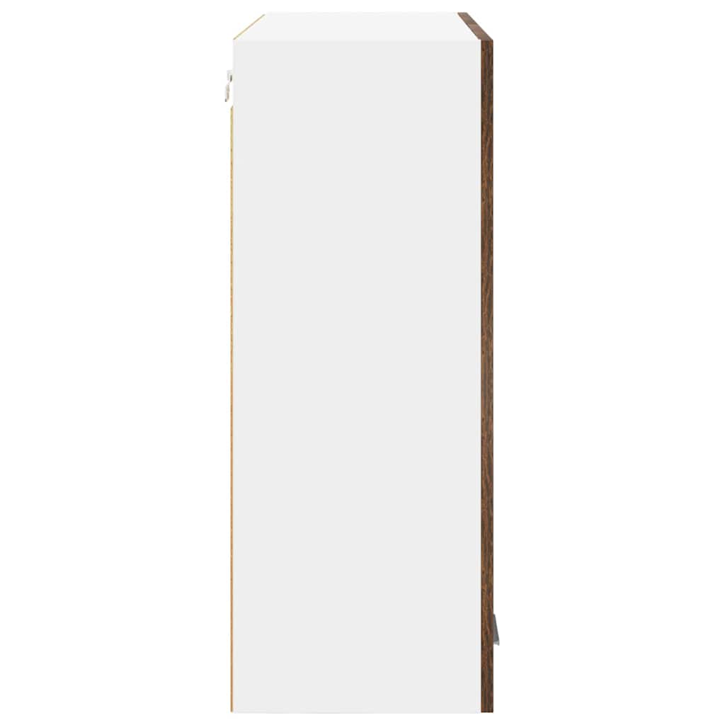 Hangkast Riga Gerookt eiken 80 x 31 x 80 cm Bewerkt hout is nu te koop bij PeponiXL, paradijselijk wonen!
