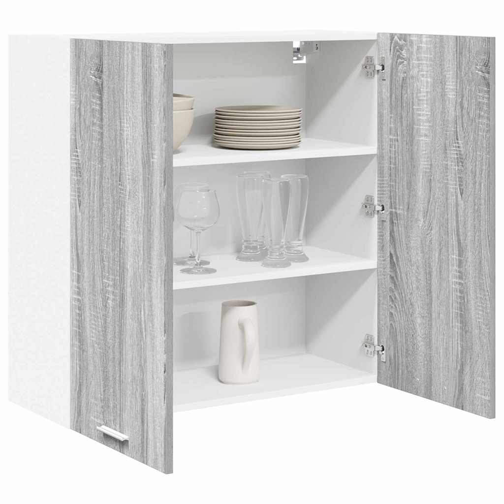 Hangkast met opslag Grijs Sonoma 80 x 31 x 80 cm Bewerkt hout is nu te koop bij PeponiXL, paradijselijk wonen!