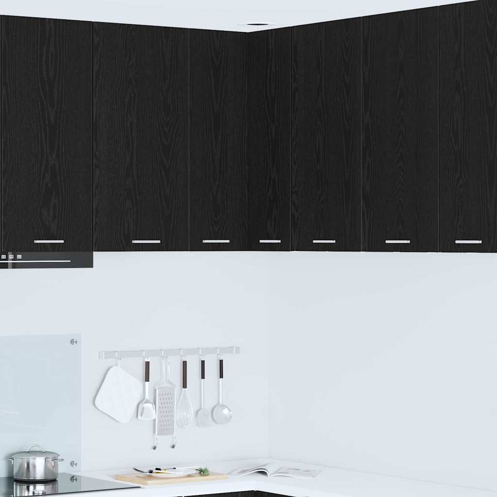 Hangkast Zwarte Eik en Wit 57 x 57 x 80 cm Bewerkt hout is nu te koop bij PeponiXL, paradijselijk wonen!