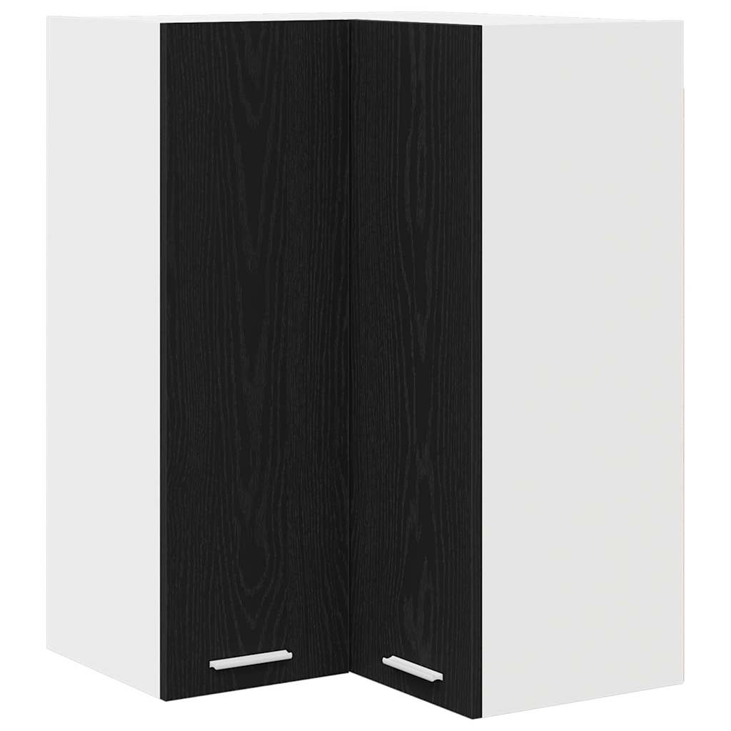 Hangkast Zwarte Eik en Wit 57 x 57 x 80 cm Bewerkt hout is nu te koop bij PeponiXL, paradijselijk wonen!