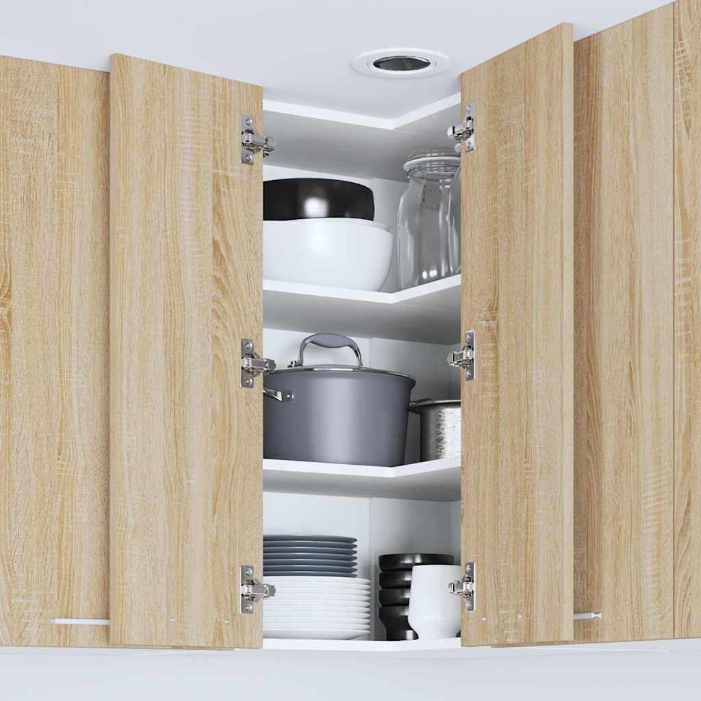 Hangkast Sonoma Eik en Wit 57 x 57 x 80 cm Bewerkt hout is nu te koop bij PeponiXL, paradijselijk wonen!