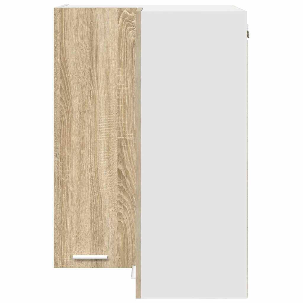 Hangkast Sonoma Eik en Wit 57 x 57 x 80 cm Bewerkt hout is nu te koop bij PeponiXL, paradijselijk wonen!