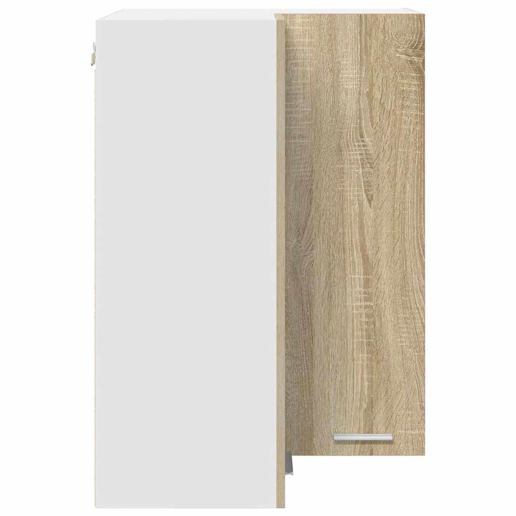 Hangkast Sonoma Eik en Wit 57 x 57 x 80 cm Bewerkt hout is nu te koop bij PeponiXL, paradijselijk wonen!