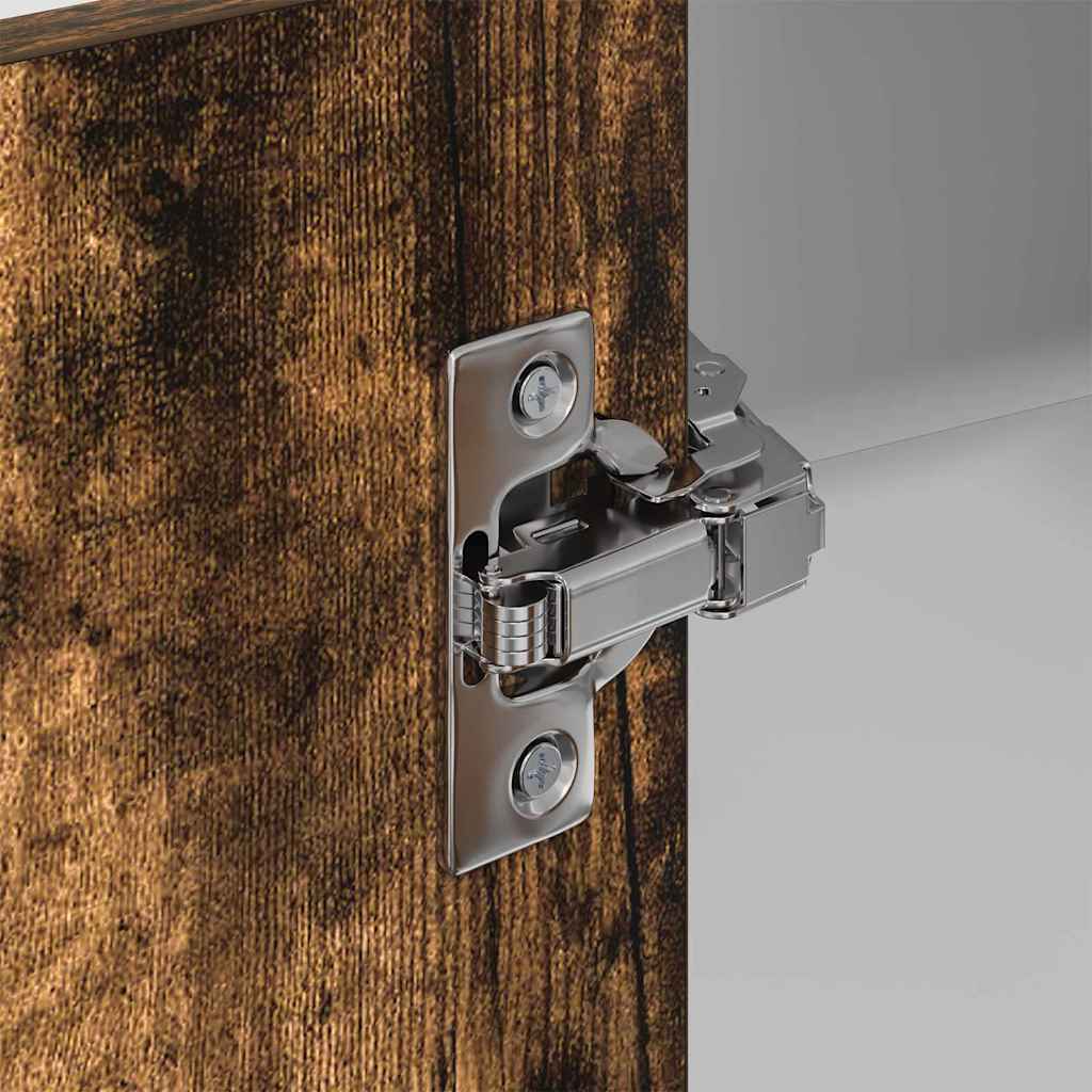 Hangkast Gerookte Eik en Wit 57 x 57 x 80 cm Bewerkt hout is nu te koop bij PeponiXL, paradijselijk wonen!