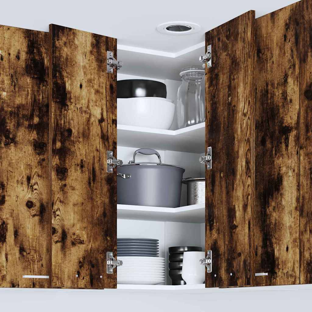 Hangkast Gerookte Eik en Wit 57 x 57 x 80 cm Bewerkt hout is nu te koop bij PeponiXL, paradijselijk wonen!