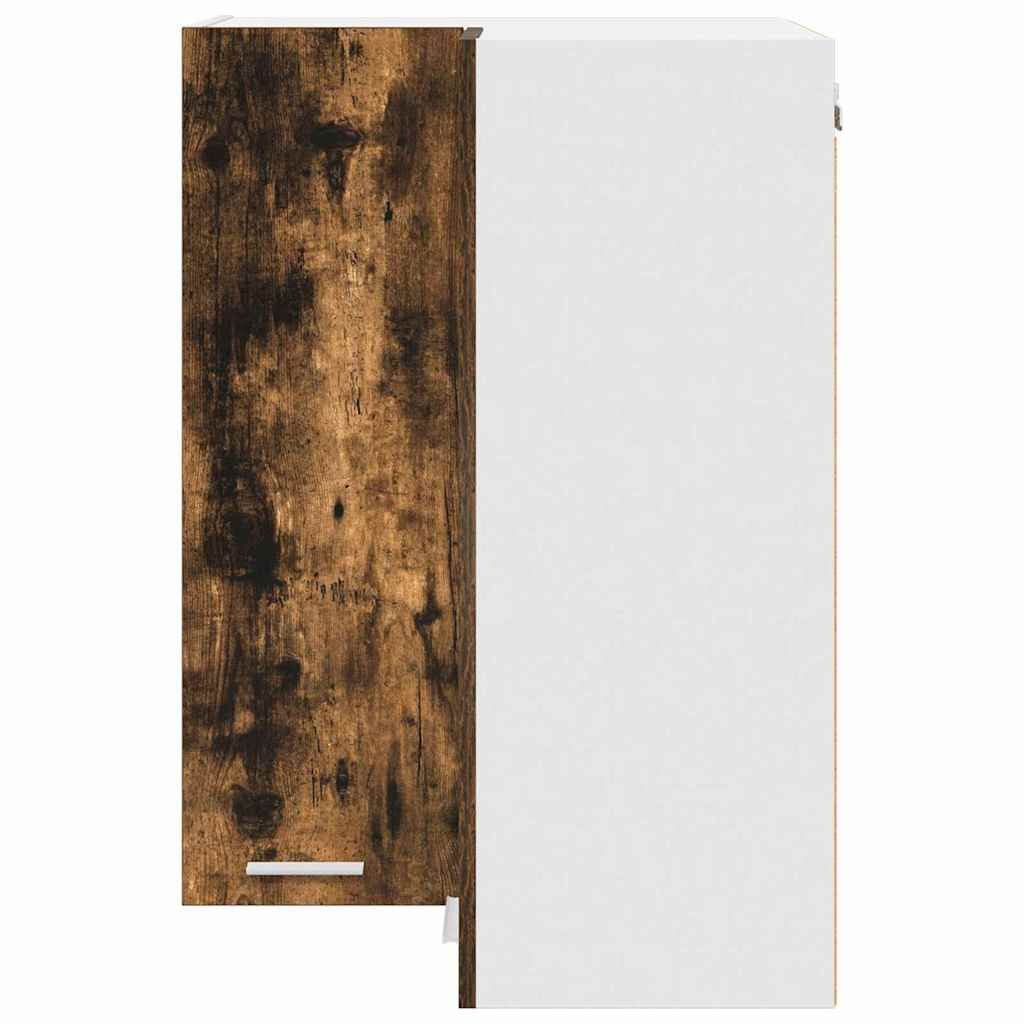 Hangkast Gerookte Eik en Wit 57 x 57 x 80 cm Bewerkt hout is nu te koop bij PeponiXL, paradijselijk wonen!