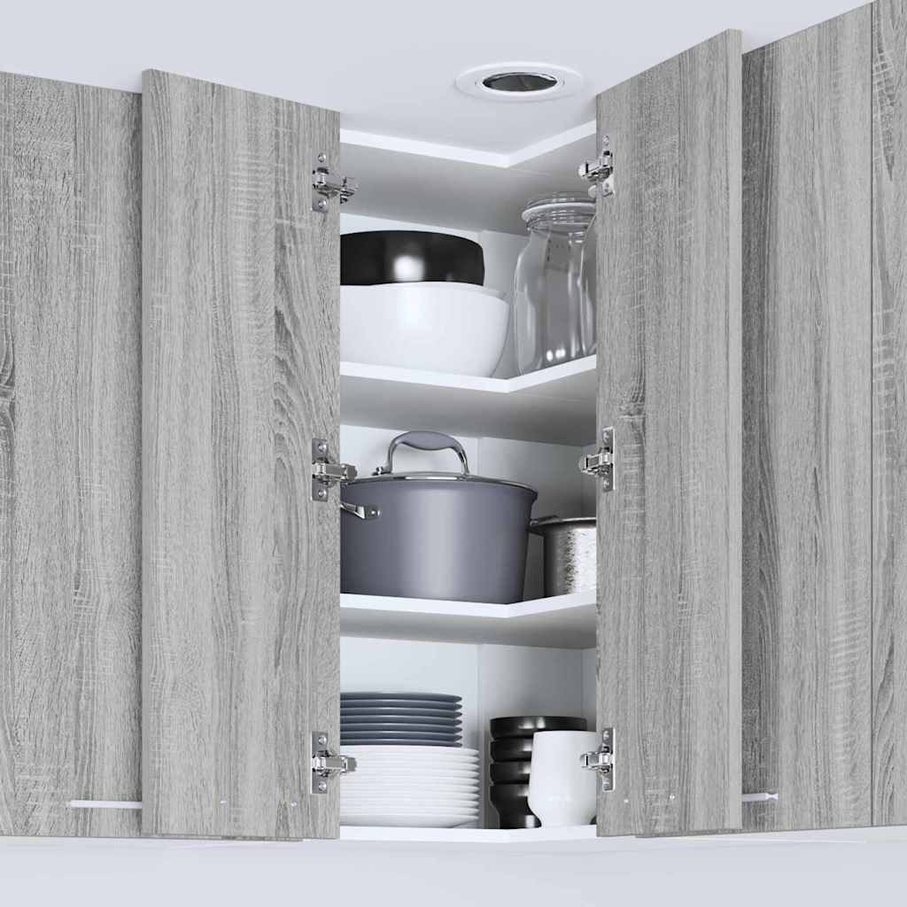 Hangkast Grijs Sonoma en Wit 57 x 57 x 80 cm Bewerkt hout is nu te koop bij PeponiXL, paradijselijk wonen!