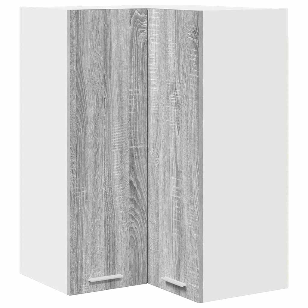 Hangkast Grijs Sonoma en Wit 57 x 57 x 80 cm Bewerkt hout is nu te koop bij PeponiXL, paradijselijk wonen!
