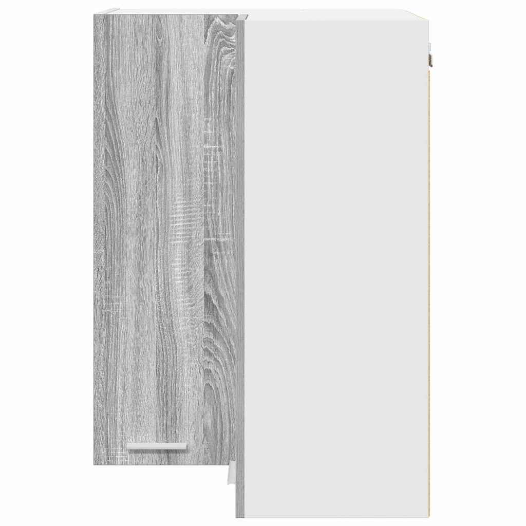 Hangkast Grijs Sonoma en Wit 57 x 57 x 80 cm Bewerkt hout is nu te koop bij PeponiXL, paradijselijk wonen!