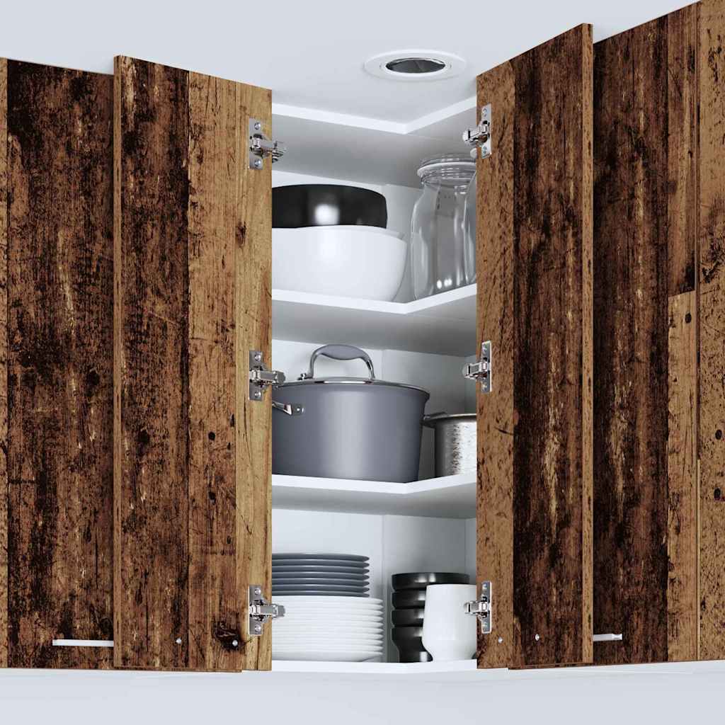 Hangkast Oude Hout en Wit 57 x 57 x 80 cm Bewerkt hout is nu te koop bij PeponiXL, paradijselijk wonen!