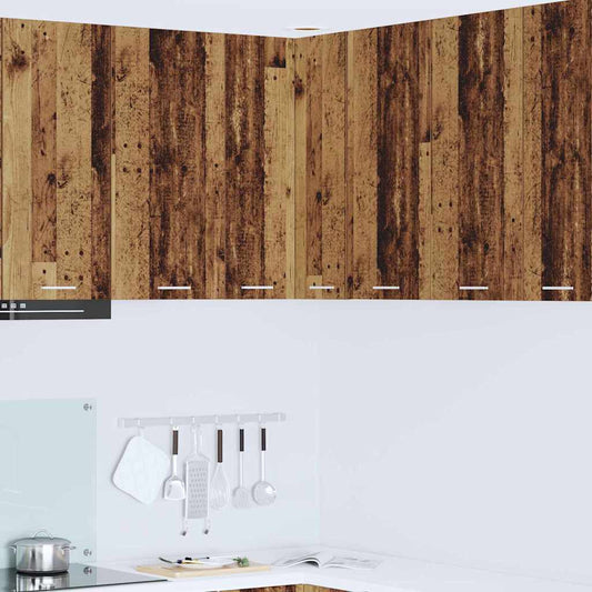 Hangkast Oude Hout en Wit 57 x 57 x 80 cm Bewerkt hout is nu te koop bij PeponiXL, paradijselijk wonen!