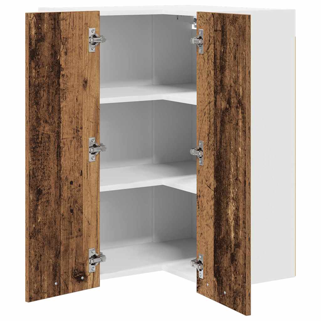 Hangkast Oude Hout en Wit 57 x 57 x 80 cm Bewerkt hout is nu te koop bij PeponiXL, paradijselijk wonen!