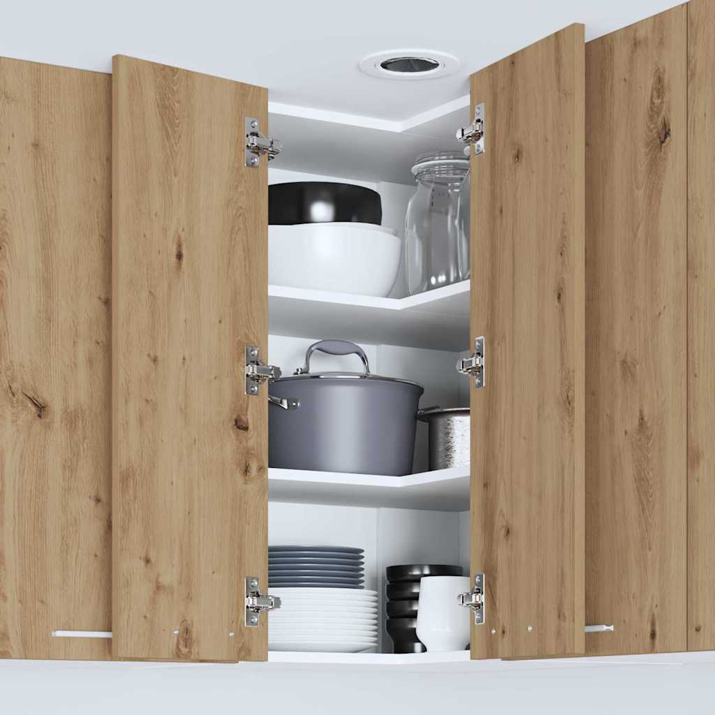 Hangkast Ambachtelijke Eik en Wit 57 x 57 x 80 cm Bewerkt hout is nu te koop bij PeponiXL, paradijselijk wonen!