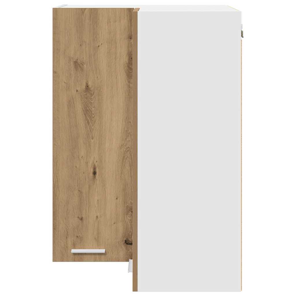 Hangkast Ambachtelijke Eik en Wit 57 x 57 x 80 cm Bewerkt hout is nu te koop bij PeponiXL, paradijselijk wonen!