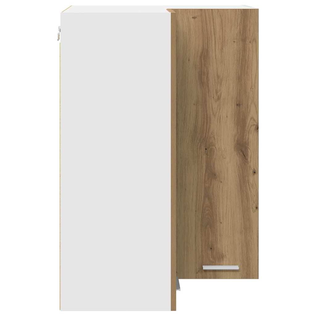 Hangkast Ambachtelijke Eik en Wit 57 x 57 x 80 cm Bewerkt hout is nu te koop bij PeponiXL, paradijselijk wonen!