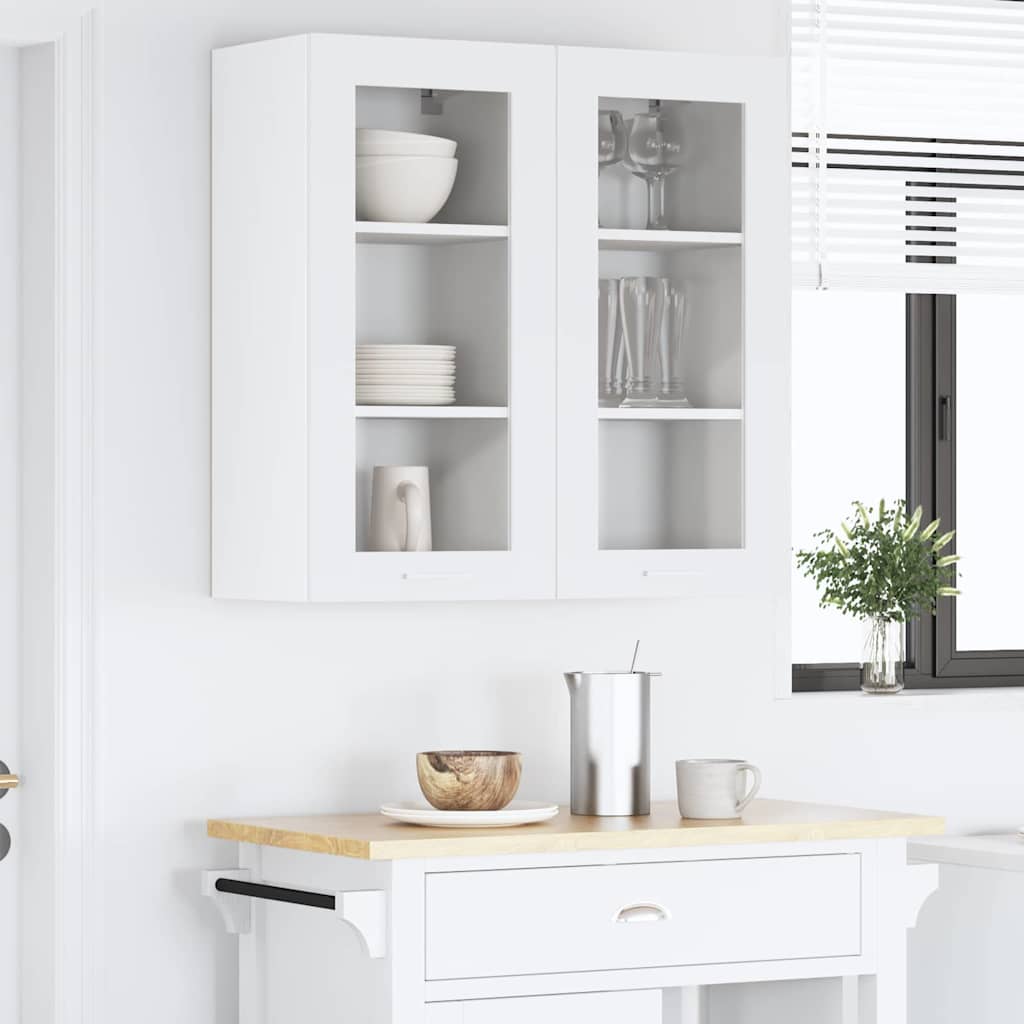 Hangkast met opslag 2 pcs Wit 40 x 31 x 80 cm Bewerkt hout is nu te koop bij PeponiXL, paradijselijk wonen!