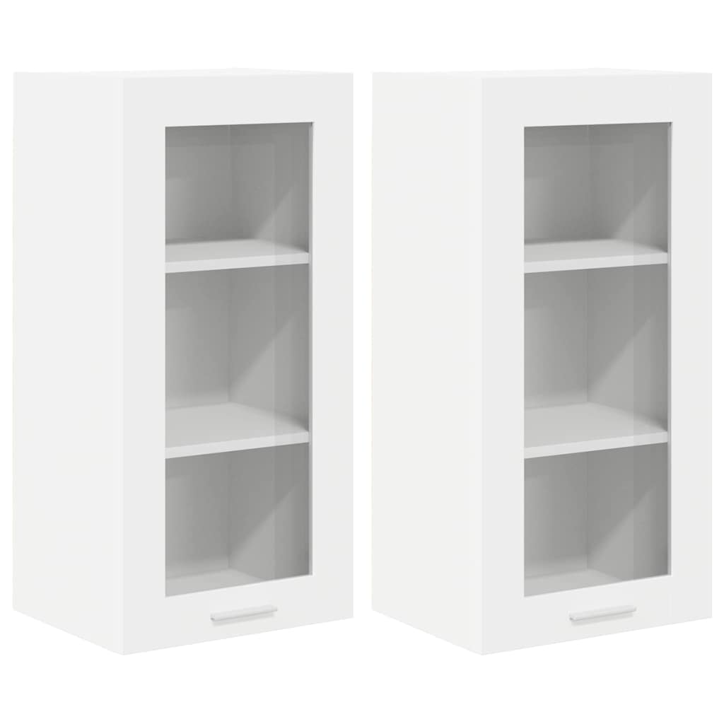 Hangkast met opslag 2 pcs Wit 40 x 31 x 80 cm Bewerkt hout is nu te koop bij PeponiXL, paradijselijk wonen!