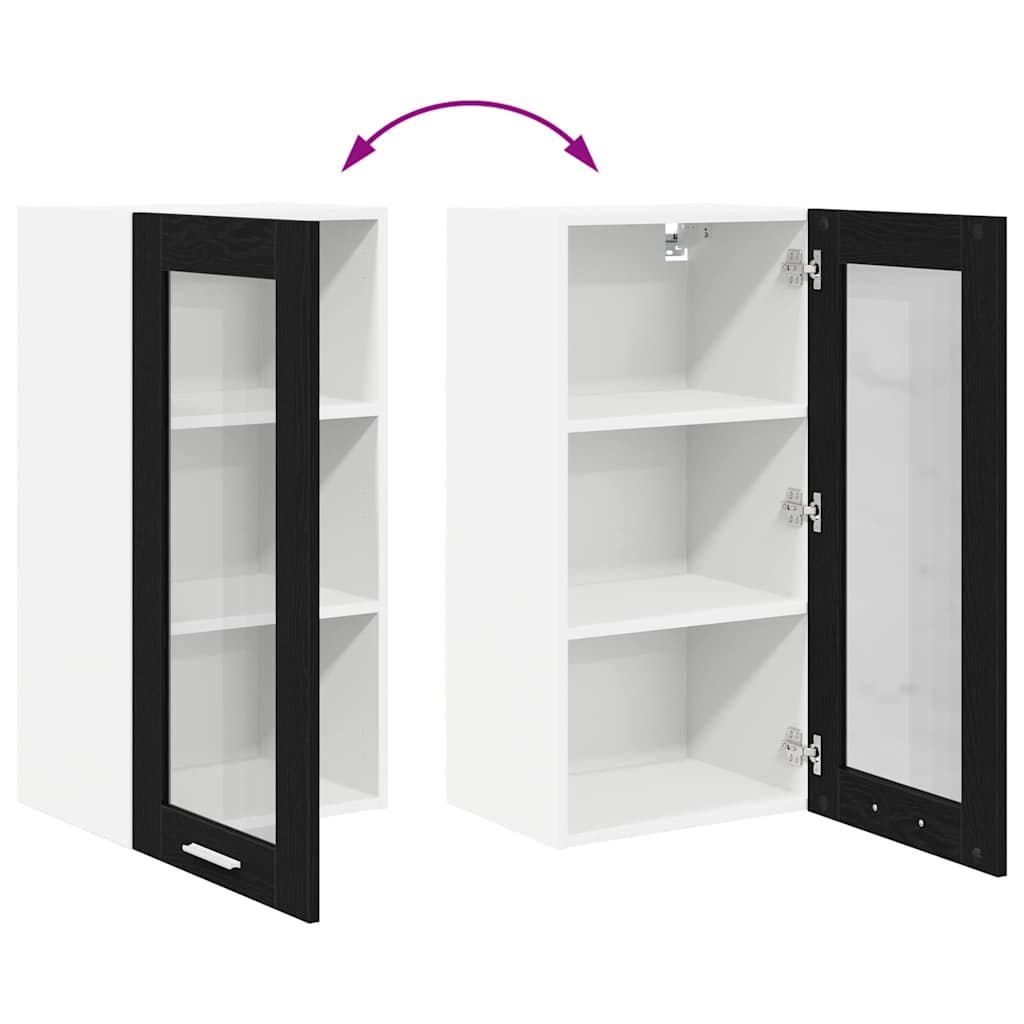 Hangkast met opslag Zwart Eiken 40 x 31 x 80 cm Bewerkt hout is nu te koop bij PeponiXL, paradijselijk wonen!