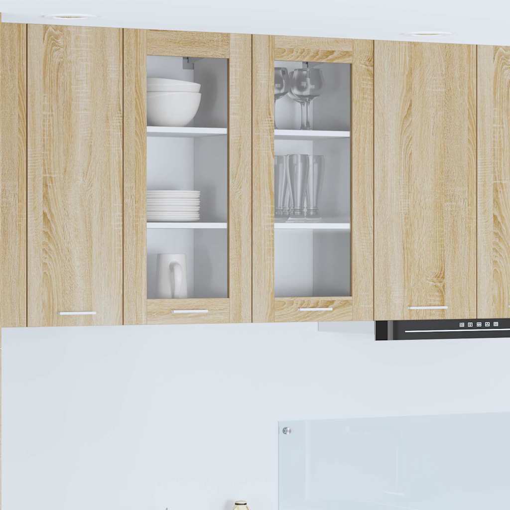 Hangkast 2 pcs Sonoma Eiken 40 x 31 x 80 cm Bewerkt hout is nu te koop bij PeponiXL, paradijselijk wonen!