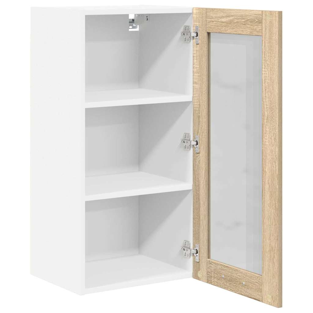 Hangkast 2 pcs Sonoma Eiken 40 x 31 x 80 cm Bewerkt hout is nu te koop bij PeponiXL, paradijselijk wonen!