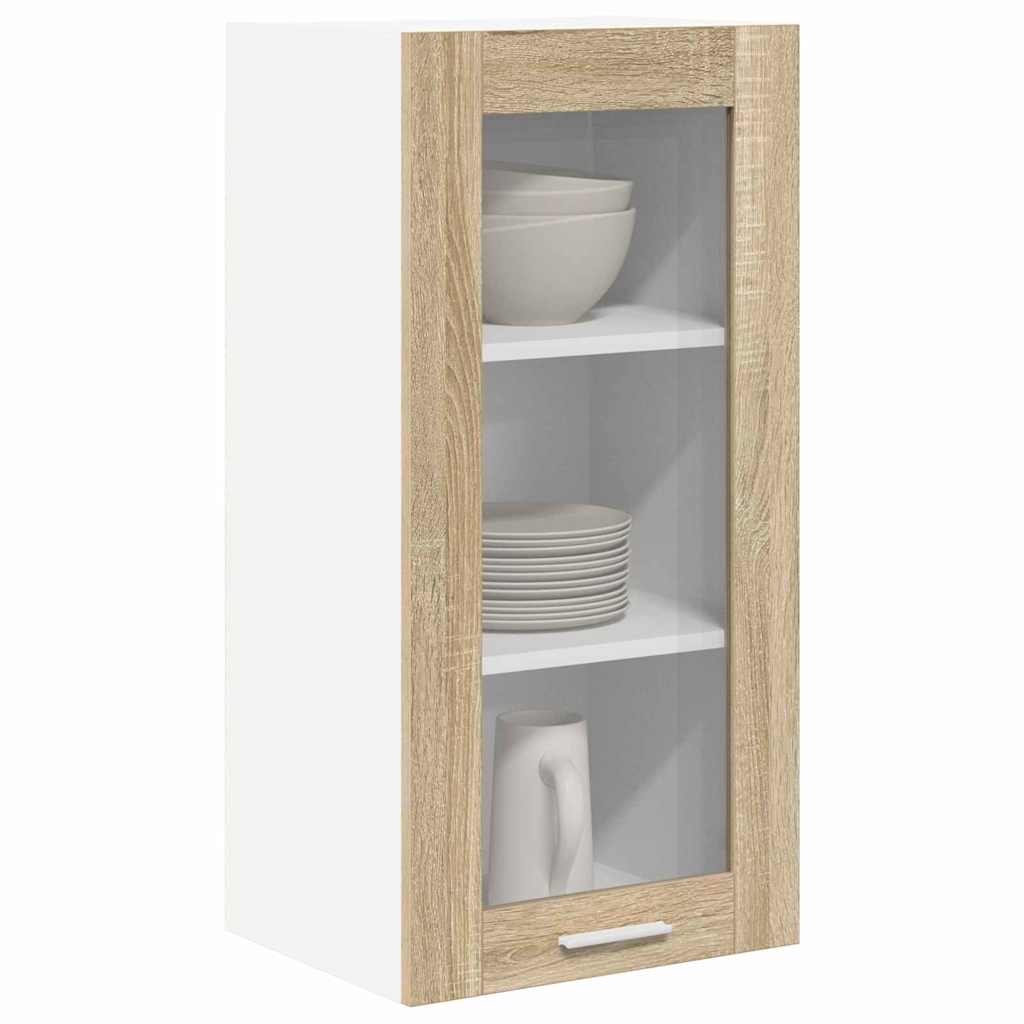 Hangkast 2 pcs Sonoma Eiken 40 x 31 x 80 cm Bewerkt hout is nu te koop bij PeponiXL, paradijselijk wonen!