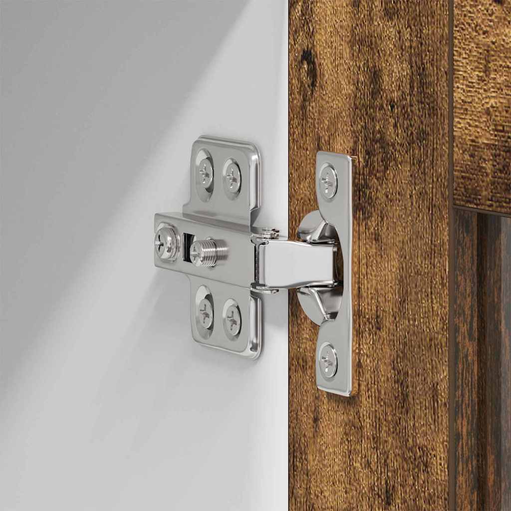 Hangkast met opslag Gerookt eiken 40 x 31 x 80 cm Bewerkt hout is nu te koop bij PeponiXL, paradijselijk wonen!