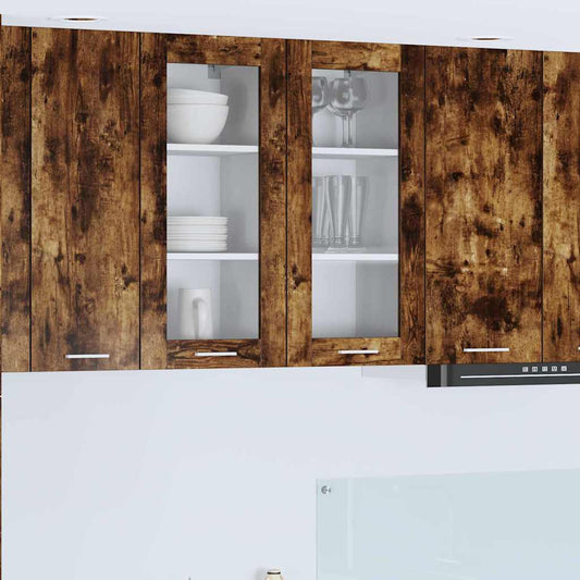 Hangkast met opslag Gerookt eiken 40 x 31 x 80 cm Bewerkt hout is nu te koop bij PeponiXL, paradijselijk wonen!
