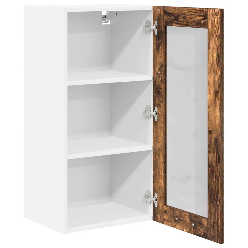 Hangkast 2 pcs Gerookt eiken 40 x 31 x 80 cm Bewerkt hout is nu te koop bij PeponiXL, paradijselijk wonen!