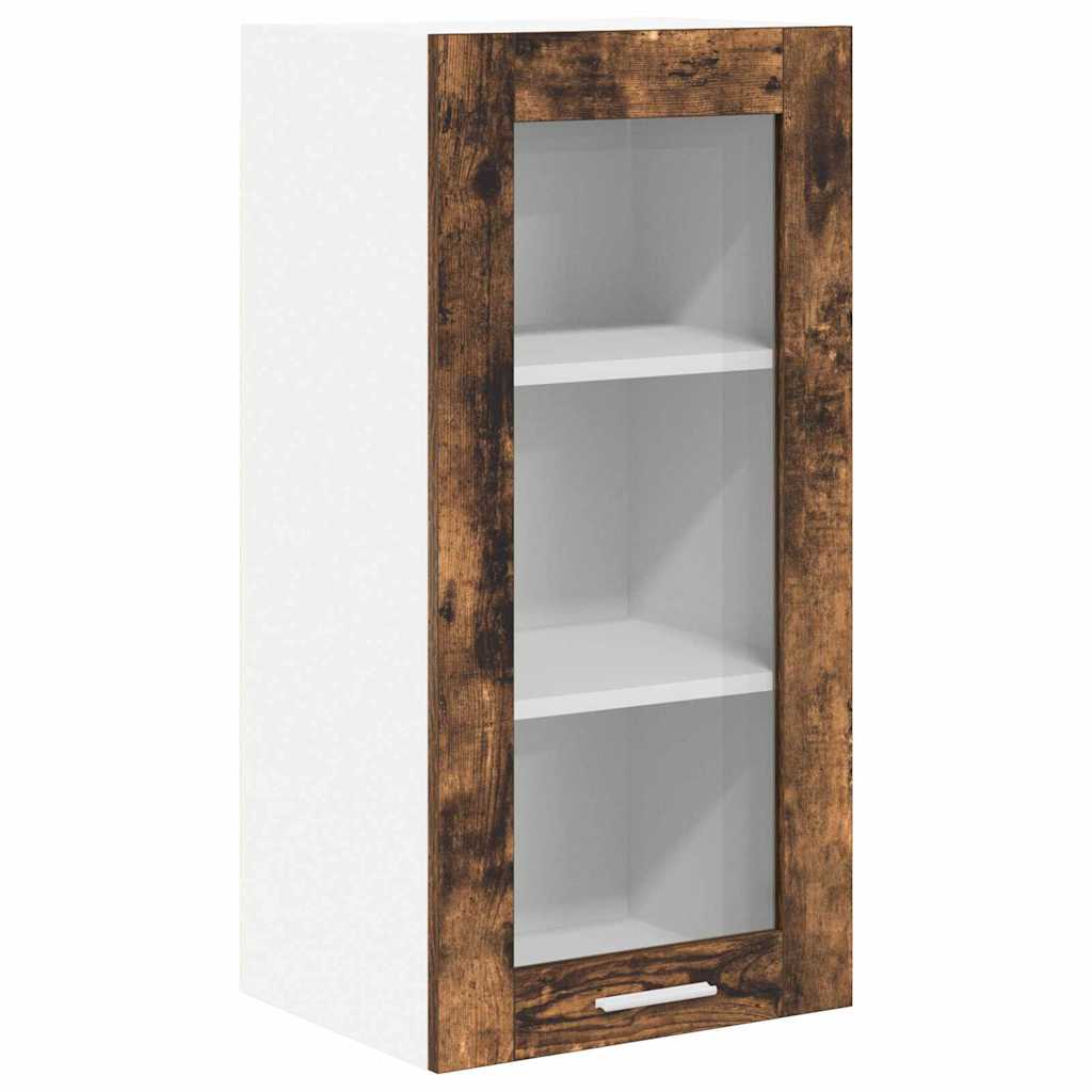 Hangkast 2 pcs Gerookt eiken 40 x 31 x 80 cm Bewerkt hout is nu te koop bij PeponiXL, paradijselijk wonen!