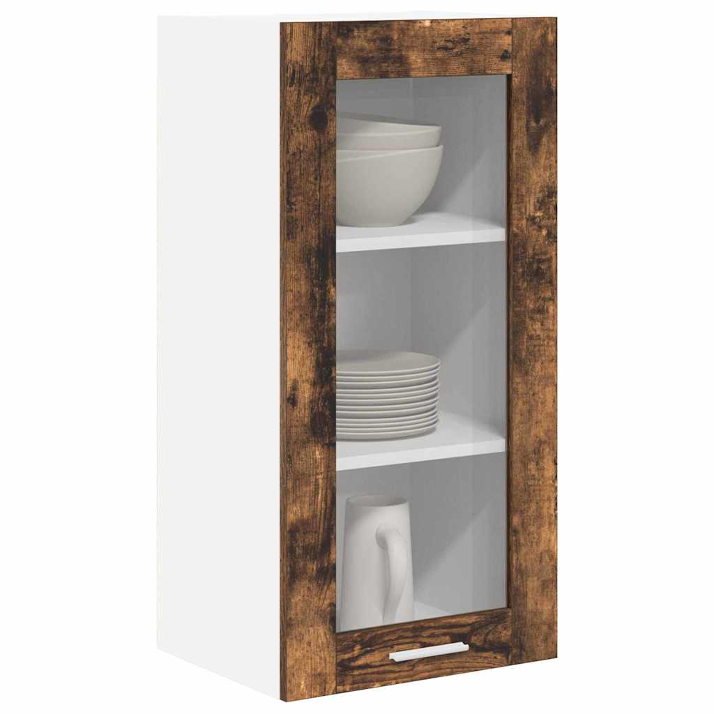 Hangkast 2 pcs Gerookt eiken 40 x 31 x 80 cm Bewerkt hout is nu te koop bij PeponiXL, paradijselijk wonen!