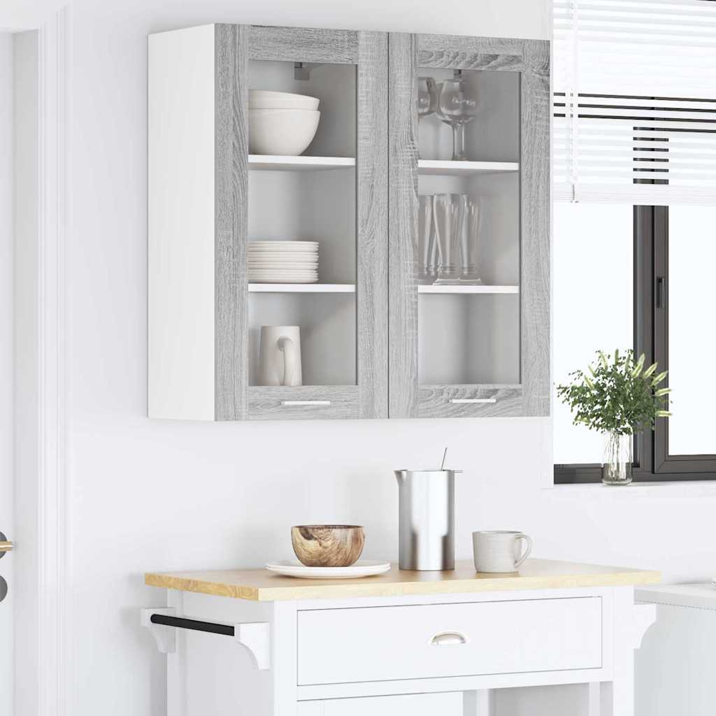Hangkast 2 pcs Grijs Sonoma 40 x 31 x 80 cm Bewerkt hout is nu te koop bij PeponiXL, paradijselijk wonen!